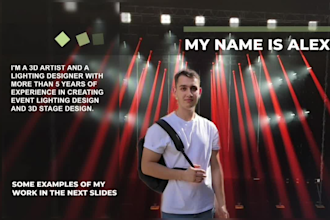 create a 3d stage lighting show