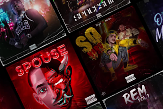 draw a unique album cover art with animated video lyrics for your song