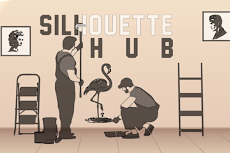 create a custom silhouette and line art illustrations