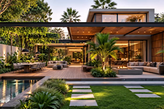 design landscape, backyard, sun room, roof garden, porch, outdoor space,pergola