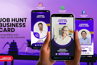 design an animated business card for job hunting