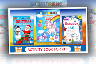 design kids activity book, puzzle book, workbook for kids for KDP or etsy