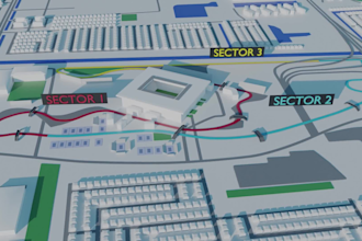 create cinematic 3d motorsport track animation