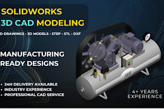 do 3d cad design, product design in solidworks and autodesk inventor