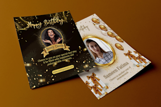design stunning grand opening, birthday, or event flyer