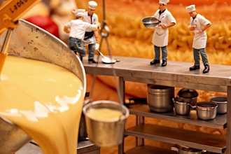 create ai food photography ai miniature video 3d miniature food videography