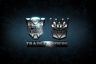 create transformers logo animation video