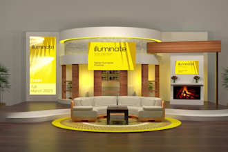 3d trade show booth, stall design with unlimited HD render