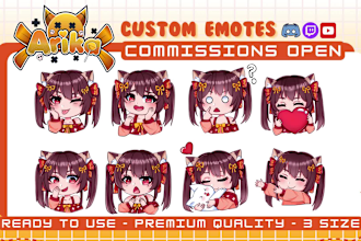 draw cute emotes, chibi, badges, vtuber for twitch, kick, discord, youtube