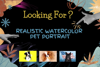 do watercolor pet portrait, custom pet portrait, pet portrait