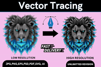 do vector tracing, convert image or logo to vector, png to vector file fastly