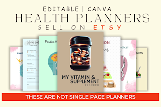 make health planners, canva printable editable digital planners etsy shop, SEO