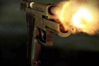 create a gun shot bullet logo video intro