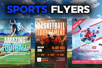 design sports, basketball, american football, golf, tournament flyer