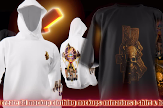 create custom 3d clothing mockups animations and rotation