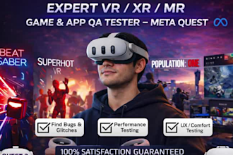 qa tester your VR, mr, xr  app or game on meta quest with QA report