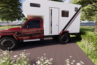 design and render your motorhome,campervan,rv,mobile shop,food truck