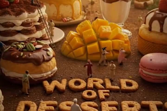 tiny world ai miniature video ads, ai food miniature product animation