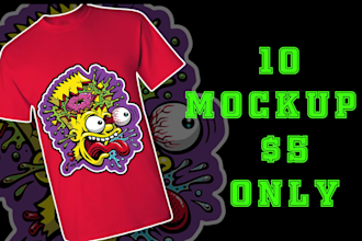 design realistic tshirt mockup in bulk for you within 1 hour