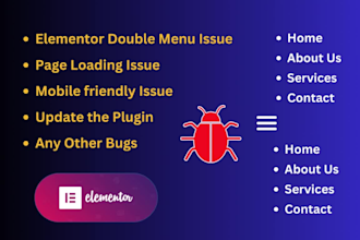 fix elementor double menu issue page loading mobile friendly issue