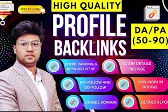 build 1000 seo profile backlinks from high authority website