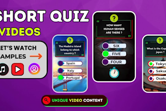 create quiz video for youtube shorts and  tiktok