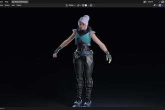 model 3d game characters in t pose and a pose