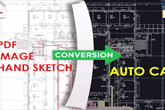convert pdf, sketch or image to autocad drawing