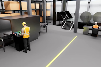 create 3d industrial technical animation machine safety training workplace video