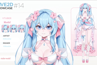 design and rig 2d vtuber model, 2d vtuber rigging, live2d rigging, vtuber model