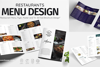 do professional minimalist restaurant menu design