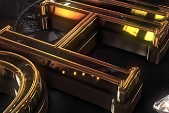 create metallic gold silver 3d logo reveal intro animation