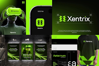 create business logo, brand identity design and full branding kit
