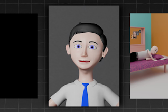 make 3d cartoon animation or short clip