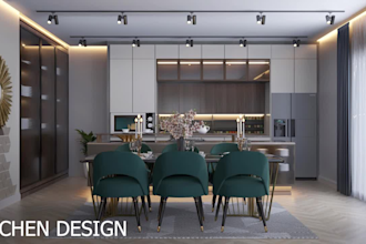 do kitchen design and 3d modeling with realistic renders