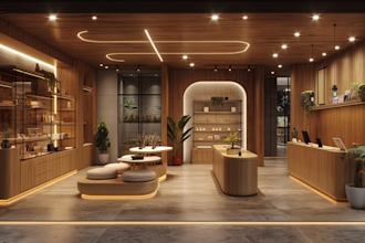 do 3d interior design of shop, store, boutique, office with realistic rendering
