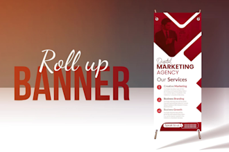 create roll up banners, backdrop, and signage design