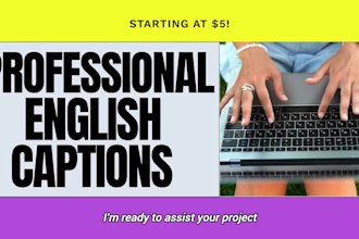 create professional english captions and edit your video