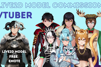 draw anime vtuber model art for live2d or pngtuber