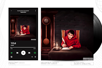 draw high detailed album cover art illustration