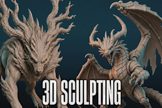 sculpt high quality 3d models, characters, and statues for 3d printing rendering