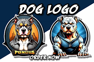 draw a mascot logo design for your kennel, pet shop, or dog or animal business