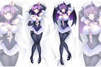draw custom anime dakimakura body pillow fanart of your oc, vtuber, waifu