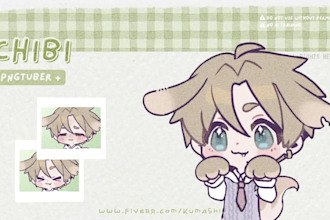 draw a reactive chibi pngtuber for twitch livestream