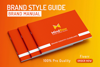Review  do modern brand guidelines or brand book with brand logo