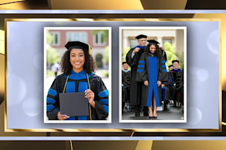 design a graduation, retirement, and awards photo slideshow video
