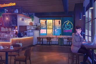 create lofi loop animation, lofi animation and animated gif