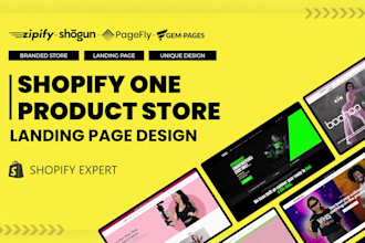 build shopify dropshipping one product store, landing page pagefly, gempages