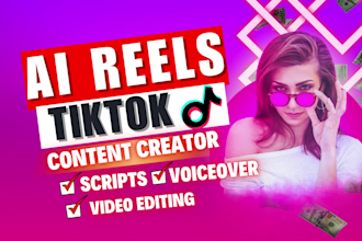 create ai reels,tiktok content creator and tiktok manager