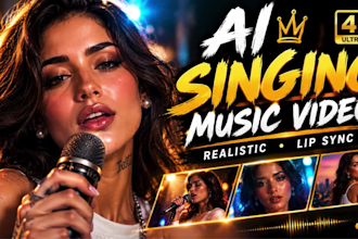 create a realistic ai singing music video with lip sync